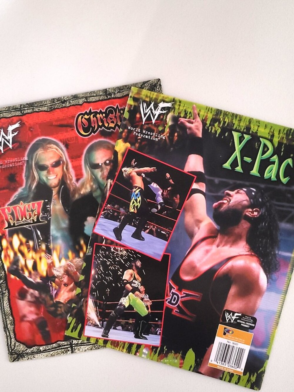 Vintage 1999 WWF 2 Pocket School Folders Edge & Christian & Road Dogg & X Pac